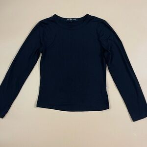 Belle Tweed Long-Sleeve Black Tee